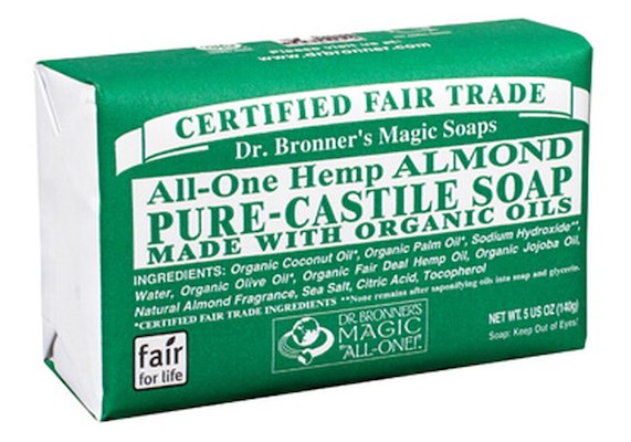 Dr. Bronner's Almond Pure Castile Soap såpestykke